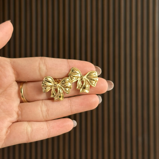 Golden Bow Studs