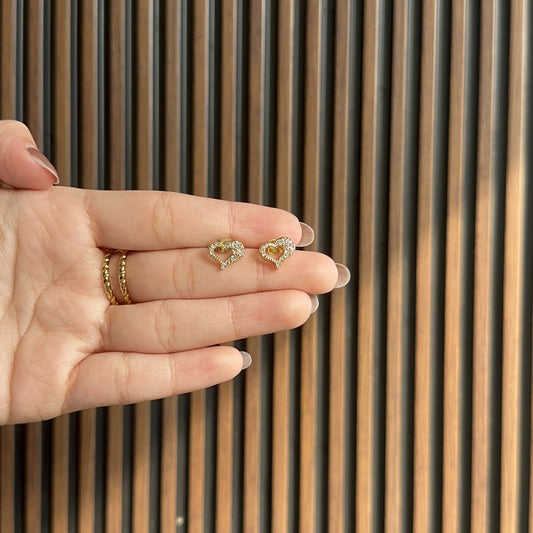 Sparkle Heart Studs