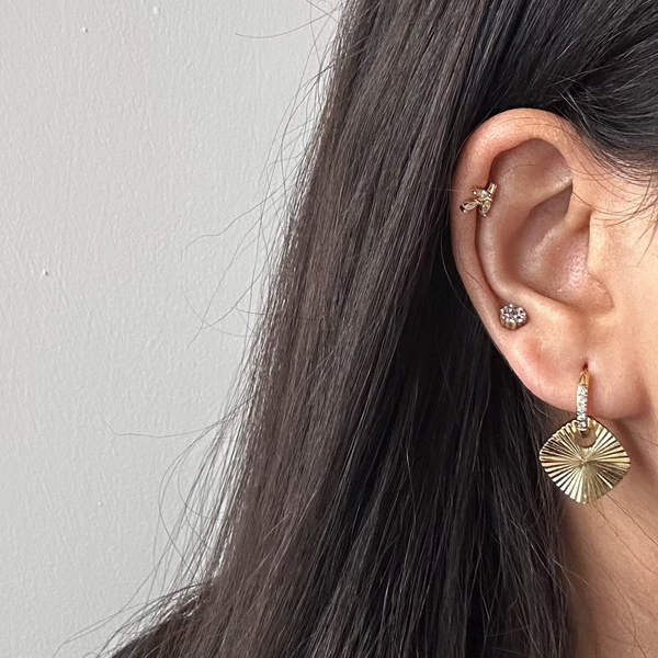 Sunray Charm Hoops 